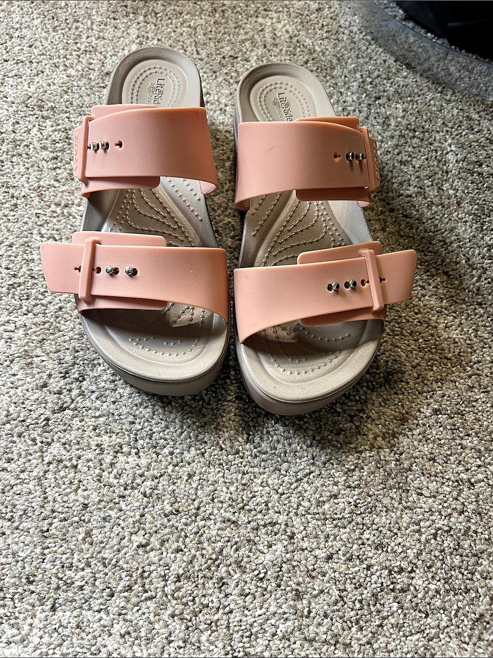 Crocs Brooklyn Buckle Low Wedge Sandal Pink US 8